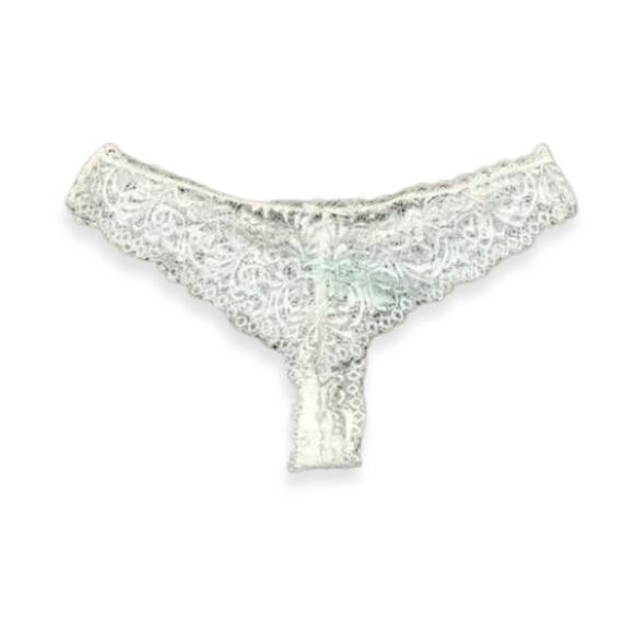 Honeydew Thong Panties Stretchable Intricate Lace Seamless Fit White Small NWOT - Picture 1 of 8
